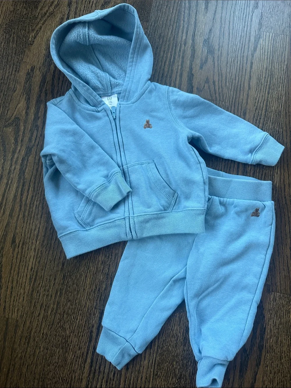 GAP Light Blue Hooded Sweatshirt & Jogger Set 6-12 Months